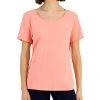 Karen Scott Hort Sleeve Scoop Neck Top, Created For Macy's