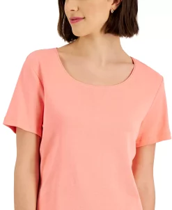 Karen Scott Hort Sleeve Scoop Neck Top, Created For Macy's 6 Karen Scott Hort Sleeve Scoop Neck Top, Created For Macy's -Anne Klein Sales Store 22630592 fpx