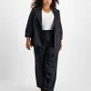 Bar III Plus Size Washed Satin Jacket & Pull-On Pants, Created For Macy's