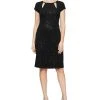 SL Fashions Equinned-Lace-Panel Sheath Dress