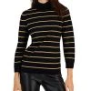 Anne Klein Women's Striped 3/4-Sleeve Mock-Neck Top