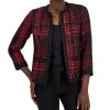 Anne Klein Women's Metallic-Tweed Open-Front Jacket