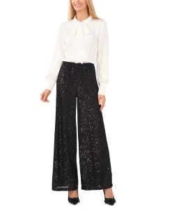 CeCe Women's Long Sleeve Button-Up Bow Blouse -Anne Klein Sales Store 22664924 fpx