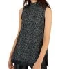 Anne Klein Women's Jacquard Faux-Leather-Trim Tunic