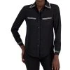 Anne Klein Women's Contrast-Trim Button-Front Top