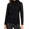 Anne Klein Women's Textured-Lace Zip-Back Mock-Neck