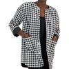 Anne Klein Women's Houndstooth Quilted Snap-Front Jacket