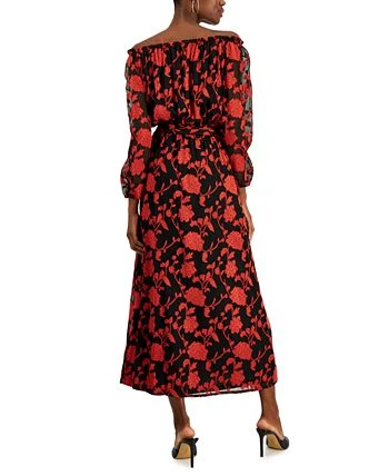 INC International Concepts Women's Floral-Print Off-The-Shoulder Maxi Dress, Created For Macy's 2 INC International Concepts Women's Floral-Print Off-The-Shoulder Maxi Dress, Created For Macy's - Image 2