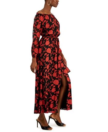 INC International Concepts Women's Floral-Print Off-The-Shoulder Maxi Dress, Created For Macy's 3 INC International Concepts Women's Floral-Print Off-The-Shoulder Maxi Dress, Created For Macy's - Image 3