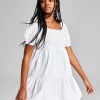 And Now This Women's Square-Neck Crochet Mini Dress
