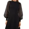 CeCe Women's Cotton Organza-Sleeve Sweater Dress