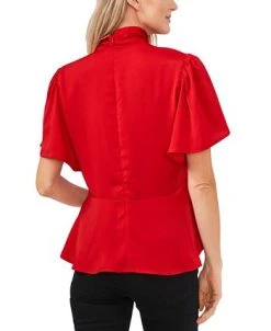 CeCe Tie-Neck Peplum Hem Blouse -Anne Klein Sales Store 22678844 fpx