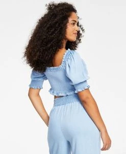 Bar III Women's Smocked Crop Top, Created For Macy's 11 Bar III Women's Smocked Crop Top, Created For Macy's -Anne Klein Sales Store 22684379 fpx