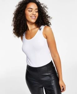 Bar III Seamless Scoop-Neck Thong Bodysuit, Created For Macy's