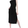 Black Tape Women's Sleeveless Shoulder-Pad Midi Dress