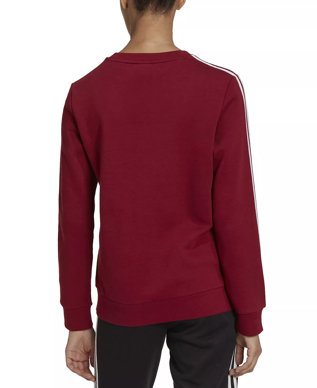 ADIDAS Women's 3-Stripe Cotton Fleece Crewneck Sweatshirt 9 ADIDAS Women's 3-Stripe Cotton Fleece Crewneck Sweatshirt - Image 9