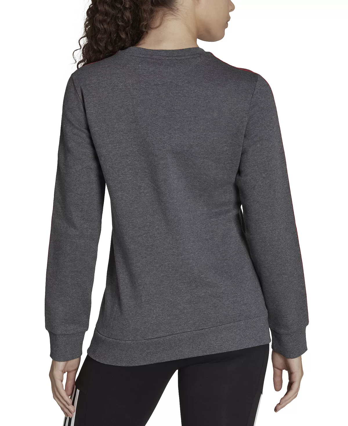 ADIDAS Women's 3-Stripe Cotton Fleece Crewneck Sweatshirt 5 ADIDAS Women's 3-Stripe Cotton Fleece Crewneck Sweatshirt - Image 5