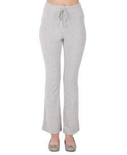 Black Tape Women's Brushed Rib-Knit Straight-Leg Sweatpants