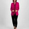 Bar III Women's Compression Boyfriend Blazer, Animal Print Bow Blouse, & Pleat-Front Ankle Pants, Created For Macy's