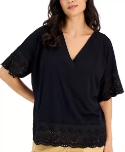 Style & Co Women's Lace-Trimmed Tunic, Created For Macy's -Anne Klein Sales Store 22705636 fpx