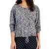 Style & Co Women's Cozy Cinch-Waist Scoop-Neck Top, Created For Macy's