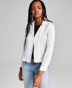 And Now This Women's Notch-Collar Long-Sleeve Shirt Jacket 6 And Now This Women's Notch-Collar Long-Sleeve Shirt Jacket -Anne Klein Sales Store 22717386 fpx