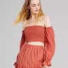 And Now This Women's Cotton Off-The-Shoulder Smocked Top
