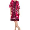 JM Collection Women's Global Bloom Ruffle-Sleeve Dress, Created For Macy's