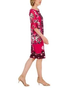 JM Collection Women's Global Bloom Ruffle-Sleeve Dress, Created For Macy's 8 JM Collection Women's Global Bloom Ruffle-Sleeve Dress, Created For Macy's -Anne Klein Sales Store 22718252 fpx