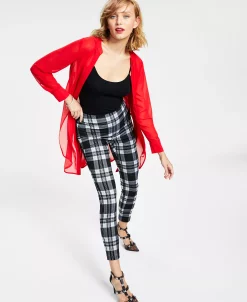 Bar III Women's Plaid High Rise Pull-On Leggings, Created For Macy's -Anne Klein Sales Store 22719829 fpx