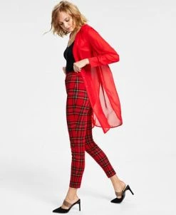 Bar III Women's Plaid High Rise Pull-On Leggings, Created For Macy's -Anne Klein Sales Store 22719834 fpx