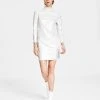 Bar III Women's Metallic Mock-Turtleneck Sheath Dress, Created For Macy's