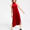 Bar III Women's Halter-Neck Side-Slit Maxi Dress, Created For Macy's