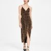 Bar III Women's Twisted Glitter-Knit Faux-Wrap Dress, Created For Macy's