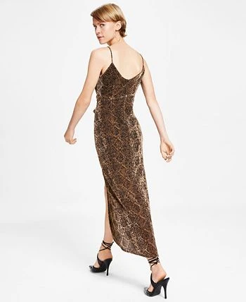 Bar III Women's Twisted Glitter-Knit Faux-Wrap Dress, Created For Macy's 2 Bar III Women's Twisted Glitter-Knit Faux-Wrap Dress, Created For Macy's - Image 2