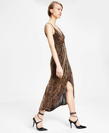 Bar III Women's Twisted Glitter-Knit Faux-Wrap Dress, Created For Macy's 3 Bar III Women's Twisted Glitter-Knit Faux-Wrap Dress, Created For Macy's - Image 3