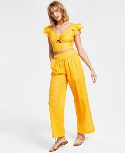 Bar III Women's Wide-Leg Metallic-Stripe Pull-On Pants, Created For Macy's -Anne Klein Sales Store 22725112 fpx