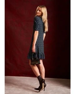 CeCe Women's Puffed Sleeve Printed Knit Dress -Anne Klein Sales Store 22729319 fpx