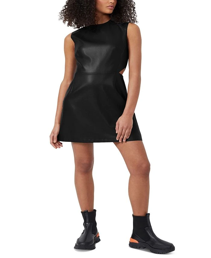 French Connection Women's Crolenda Faux-Leather Cutout Dress 1 French Connection Women's Crolenda Faux-Leather Cutout Dress