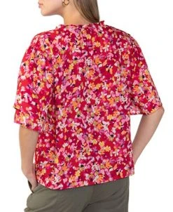 Sanctuary Women's Floral Cotton Flutter-Sleeve Top -Anne Klein Sales Store 22729668 fpx
