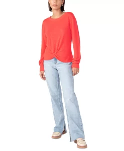 Sanctuary Women's Knotted-Front Long-Sleeve Knit Top 9 Sanctuary Women's Knotted-Front Long-Sleeve Knit Top -Anne Klein Sales Store 22729810 fpx