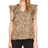 Michael Kors Women's Wildcat Printed Ruffled Top