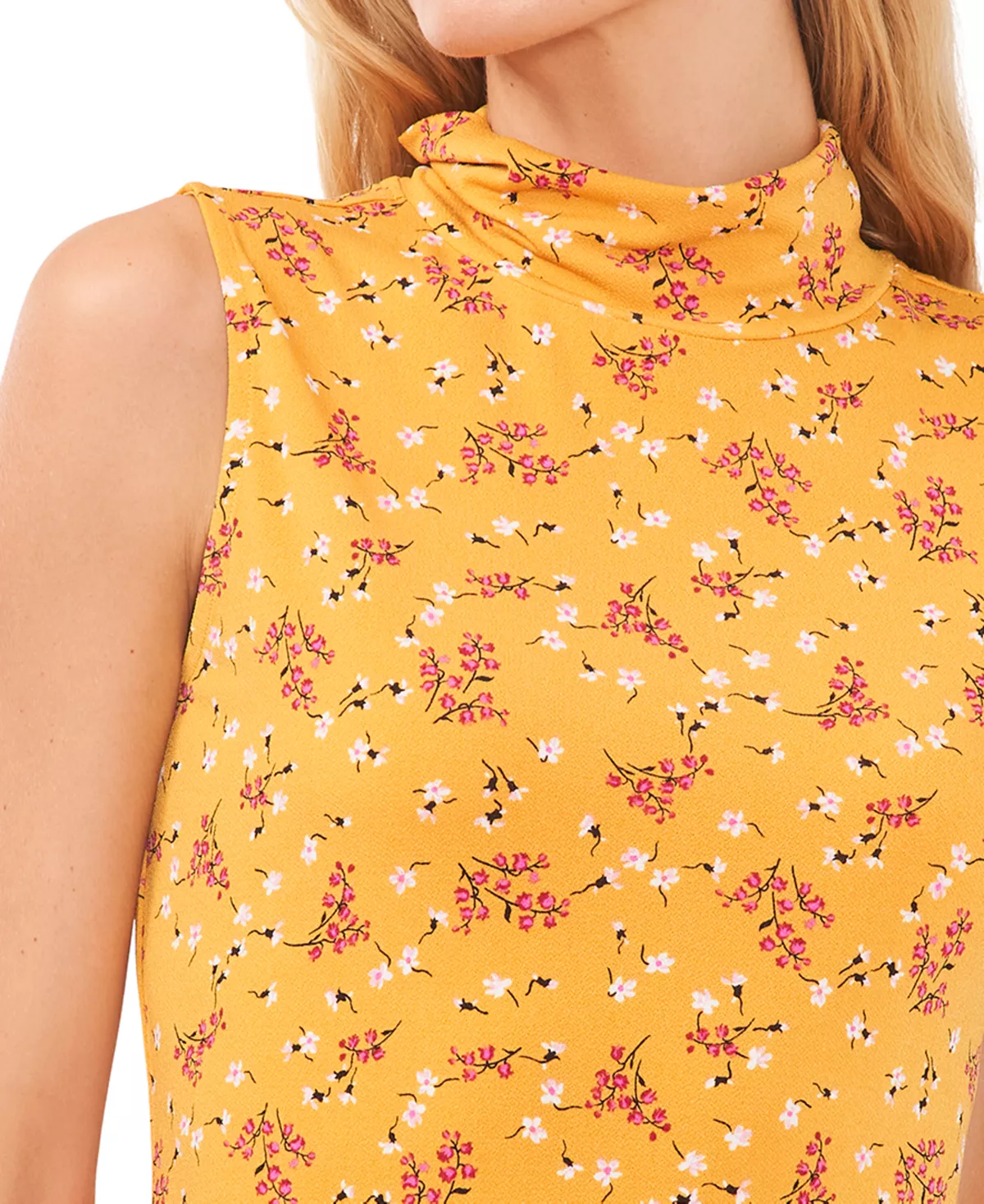 CeCe Women's Mock Neck Sleeveless Blossom Top 3 CeCe Women's Mock Neck Sleeveless Blossom Top - Image 3