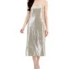 Anne Klein Women's Sleeveless Stretch Sequin Midi Slip Dress