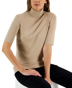 Anne Klein Women's Half-Sleeve Turtleneck Top -Anne Klein Sales Store 22733281 fpx