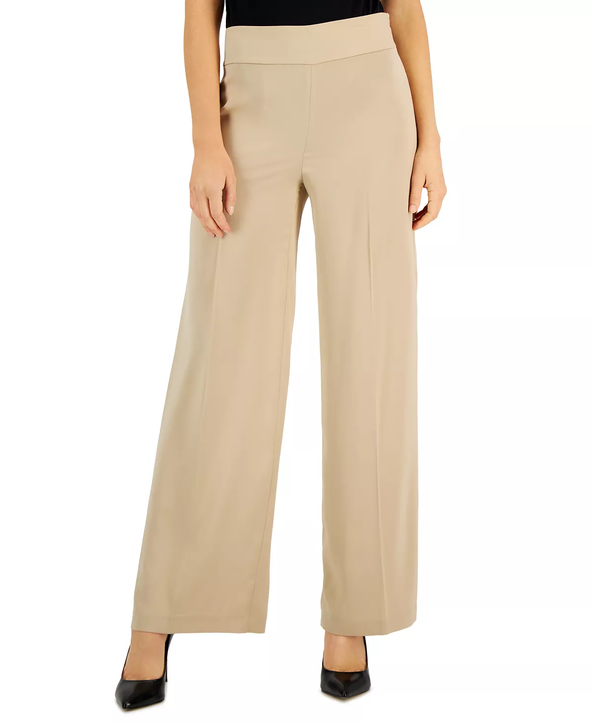 Anne Klein Montreal Satin High-Rise Side-Zip Wide-Leg Pants 6 Anne Klein Montreal Satin High-Rise Side-Zip Wide-Leg Pants - Image 6