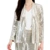 Anne Klein Women's Shawl-Collar Open-Front Sequin Blazer