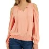 INC International Concepts Women's Cold-Shoulder Knit Top, Created For Macy's