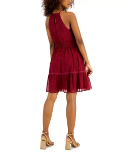 INC International Concepts Women's Clip-Dot Tiered Halter Mini Dress, Created For Macy's -Anne Klein Sales Store 22759919 fpx