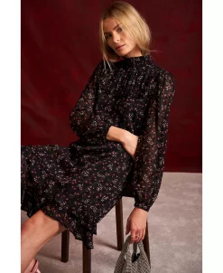 CeCe Women's Smocked Neck Bottom Flounce Long Sleeve Dress -Anne Klein Sales Store 22759978 fpx